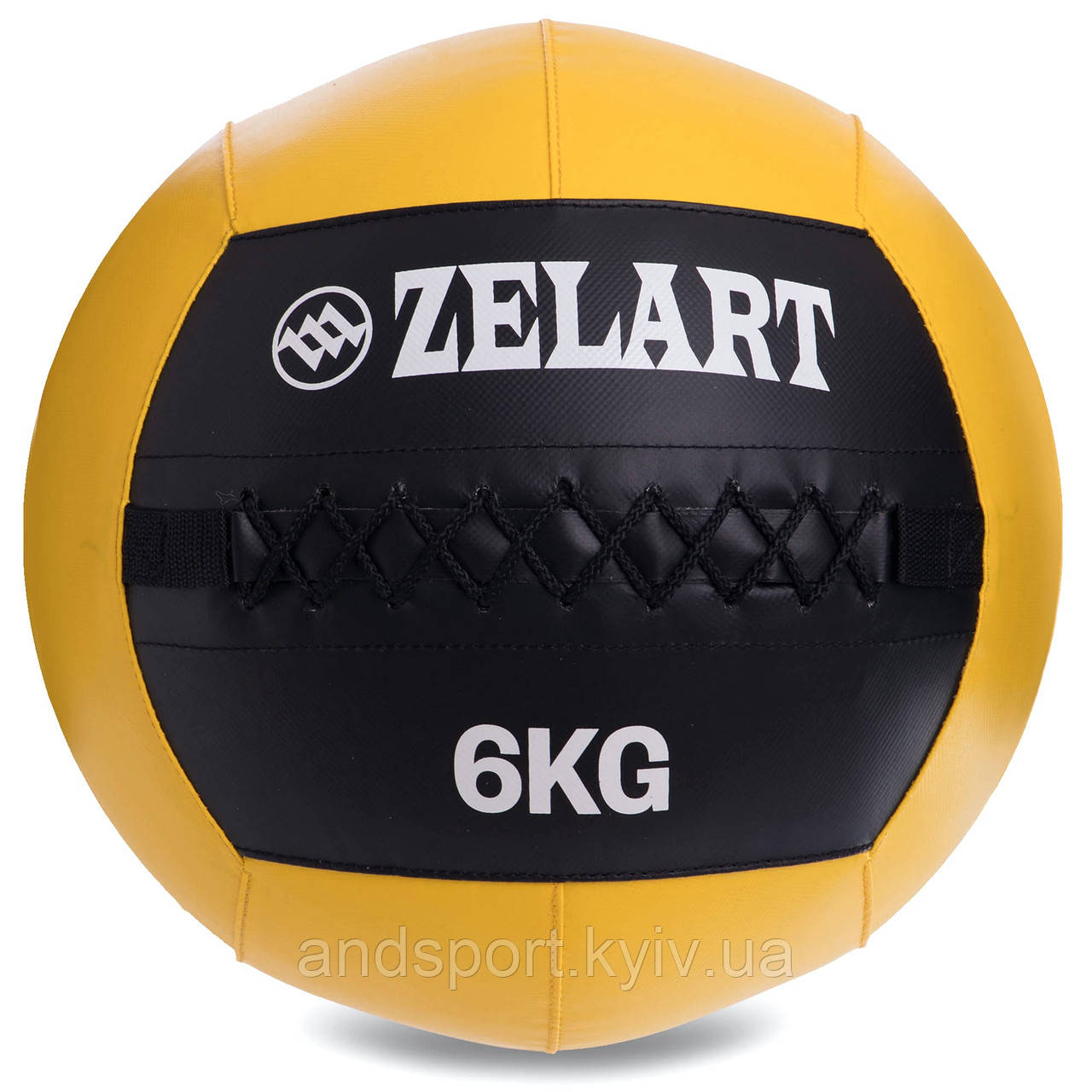 М'яч набивний для кросфіту волбол WALL BALL Zelart FI-5168-6 6кг чорний-жовтий Код FI-5168-6