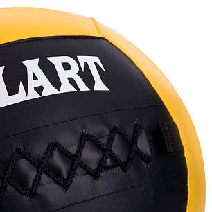 М'яч набивний для кросфіту волбол WALL BALL Zelart FI-5168-6 6кг чорний-жовтий Код FI-5168-6, фото 3