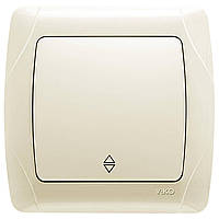 Вимикач прохідний одноклавішний Carmen VIKO крем, врізний Віко, вбудований одинарний 90562004