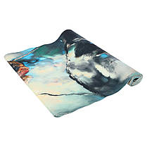 Килимок для йоги Джутовий (Yoga mat) Record FI-7157-3 розмір 183x61x0,3см принт Зимородки і Лотос Код, фото 5