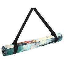 Килимок для йоги Джутовий (Yoga mat) Record FI-7157-3 розмір 183x61x0,3см принт Зимородки і Лотос Код, фото 6