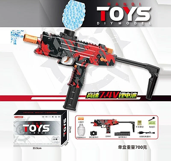 Автомат HD 681 B стріляє орбізами, окуляри, акумулятор 7.4 V, USB кабель, авоматичний та механічний принцип