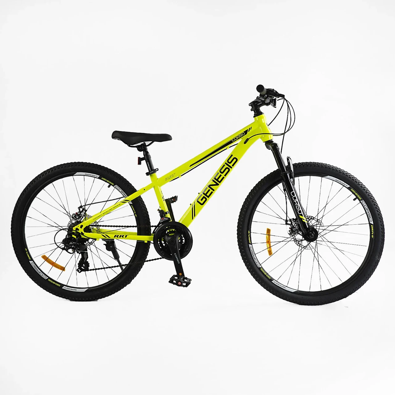 Велосипед гірський спортивний 26" Corso Genesis T-26430 жовтий на зріст 130-145 см