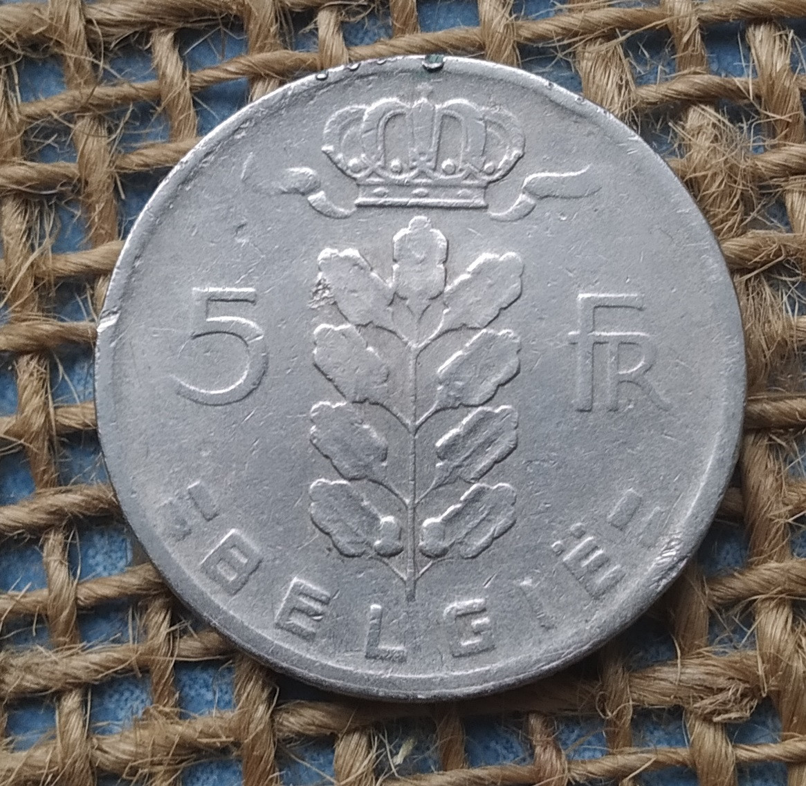 5 франкiв 1961 року. Бельгiя