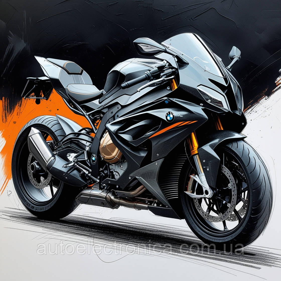 Картина на полотні "Futuristic Black BMW Motorcycle" | FMD 7.16
