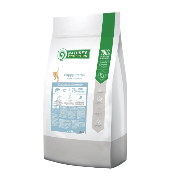 Сухий корм для цуценят у період прикорму Nature's Protection (Нейчерс Протекшен) Puppy Starter з лососем 18 кг, фото 1