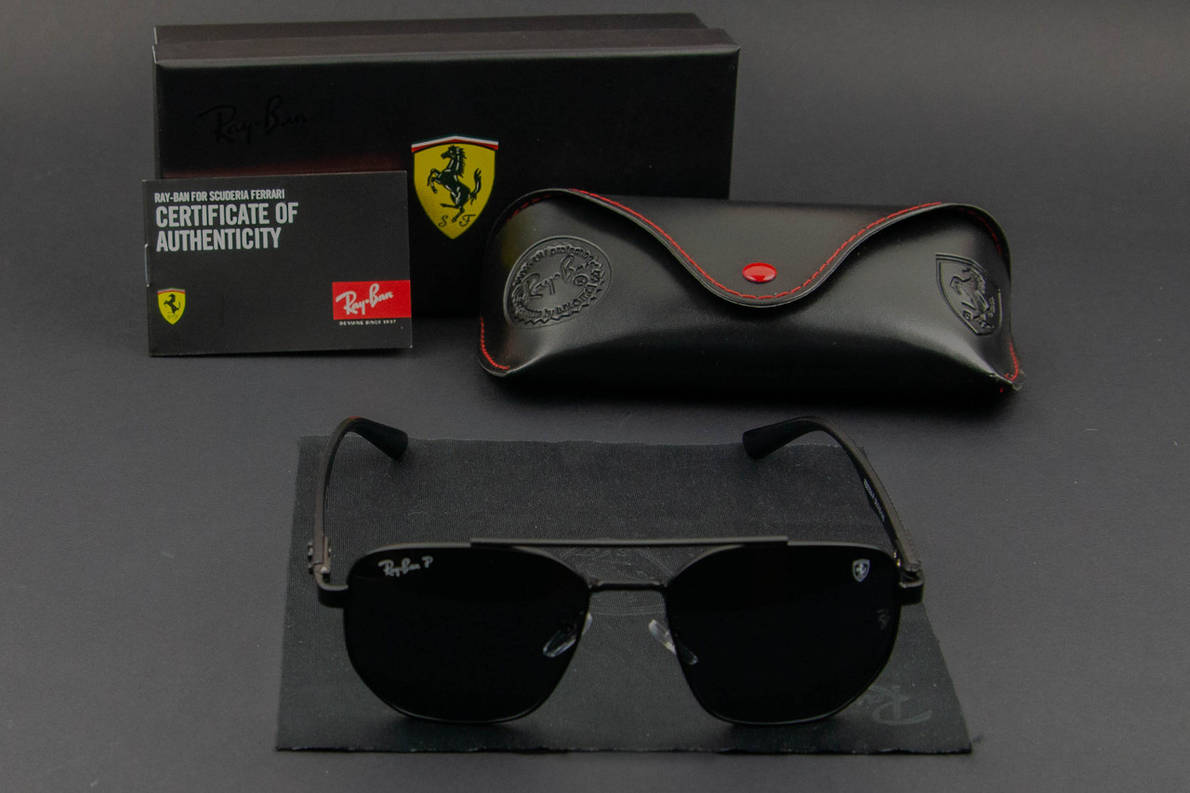 Сонцезахисні окуляри RAY BAN Ferrari поляризаційні UV400 (арт. RB0304-P) чорний, фото 1