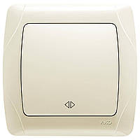 Вимикач перехресний Carmen VIKO крем, проміжний врізний Віко вбудований одинарний 90561031