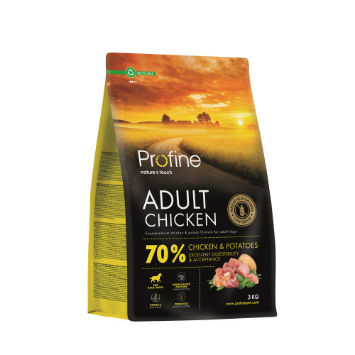 Корм сухий Profine Chicken and Potatoes для дорослих собак всіх порід, з куркою та картоплею, 3 кг (*)