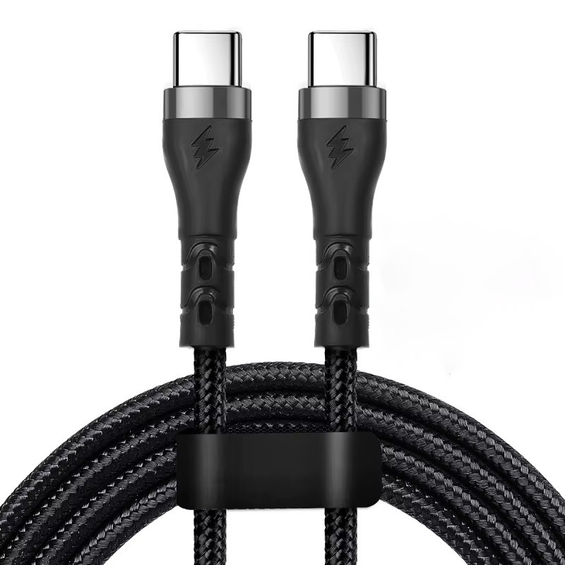 Кабель PD Type-C до Type-C 120W 6A 2 м швидкого заряджання та передачі даних Чорний ( код: Type-C2m120WB ), фото 1