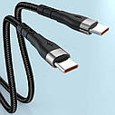 Кабель PD Type-C до Type-C 120W 6A 2 м швидкого заряджання та передачі даних Чорний ( код: Type-C2m120WB ), фото 9