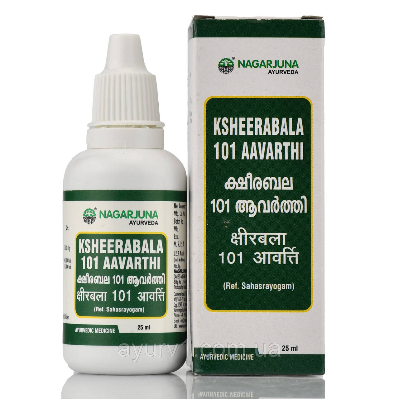 Кшіаралу 101 Авартхи масло, Ksheerabala 101 Aavatarthi, Nagarjuna, 25ml