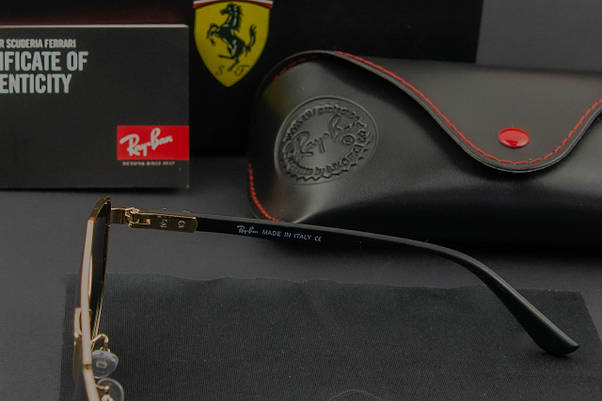 Сонцезахисні окуляри RAY BAN Ferrari поляризаційні UV400 (арт. RB0304-P) золота оправа, фото 5