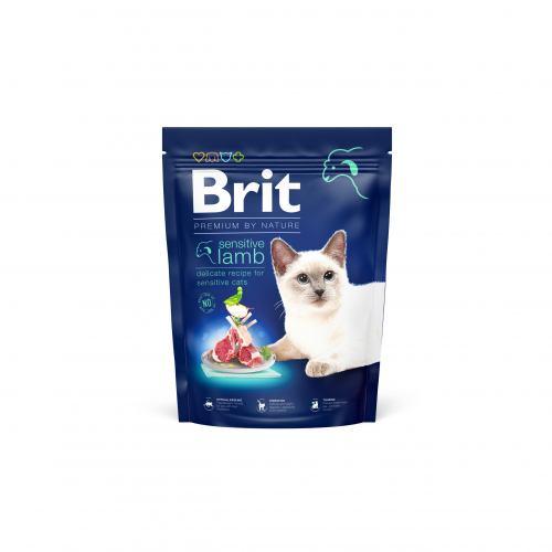 Сухий корм Brit Premium Cat by Nature Sensitive для котів із чутливим травленням, з ягням, 300 г (*)
