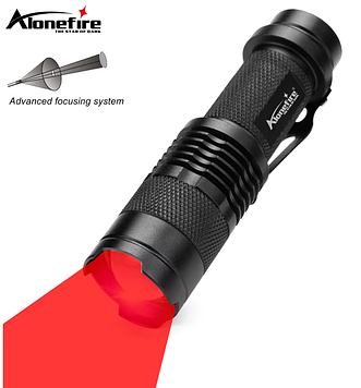 Червоний ліхтарик на батарейку АА або 14500 для астрономічних спостережень, нічне полювання, риболовля, без батареї