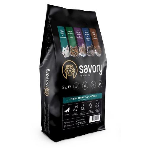 Сухий корм Savory для кошенят всіх порід, зі свіжою індичкою та куркою, 8 кг (*), фото 1