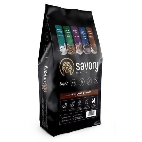 Сухий корм Savory для котів з чутливим травленням, зі свіжим ягням та індичкою, 8 кг (*)
