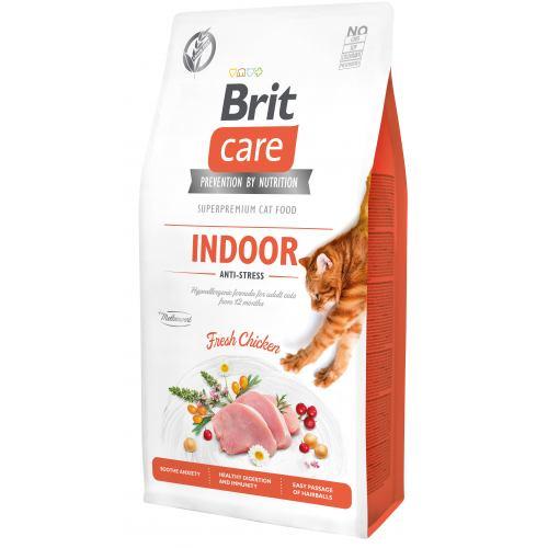 Сухий корм Brit Care Cat GF Indoor Anti-stress для котів, які постійно живуть у приміщенні, курка, 7 кг (*)