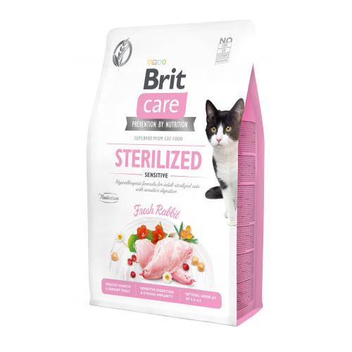 Сухий корм Brit Care Cat GF Sterilized Sensitive для стерилізованих котів з чутливим травленням, з кроликом, 2 кг (*), фото 1