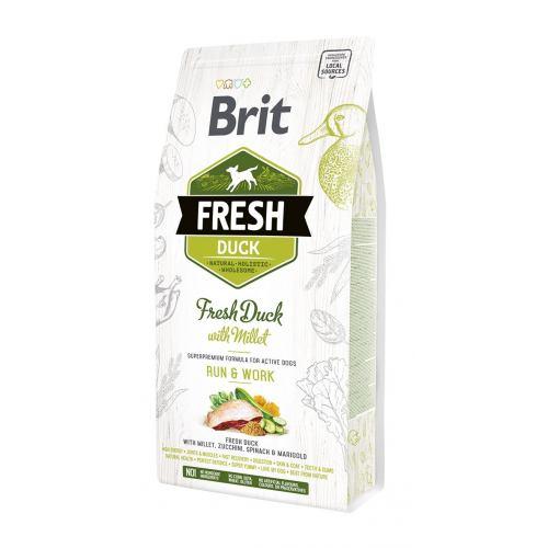 Сухий корм Brit Fresh для дорослих активних собак, з качкою та пшоном, 2,5 кг (*)