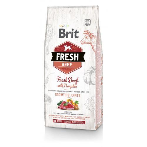 Сухий корм Brit Fresh для цуценят та молодих собак великих порід, з яловичиною та гарбузом, 12 кг (*)