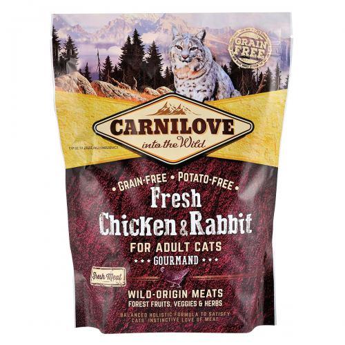 Сухий корм Carnilove Fresh Chicken & Rabbit для дорослих котів, курка та кролик, 400 г (*)