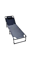 Шезлонг садовий пляжний розкладний 56см  х 176см BLACK, фото 2