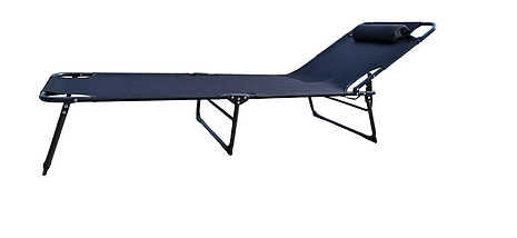 Шезлонг садовий пляжний розкладний 56см  х 176см BLACK, фото 3