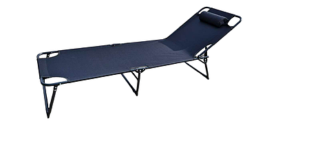 Шезлонг садовий пляжний розкладний 56см  х 176см BLACK, фото 4