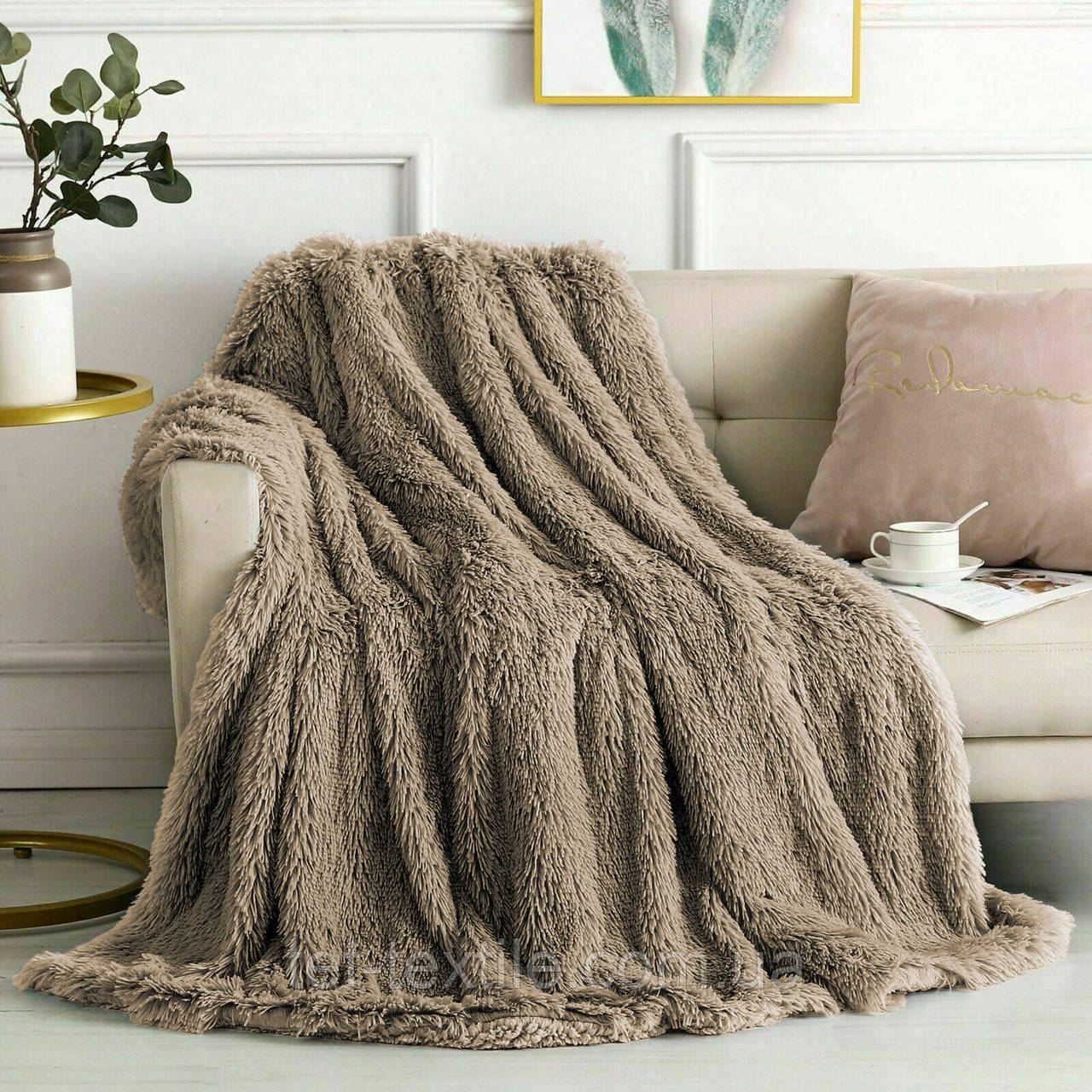 Плед покрывало Colorful Home Травка кава з молоком 220х240см