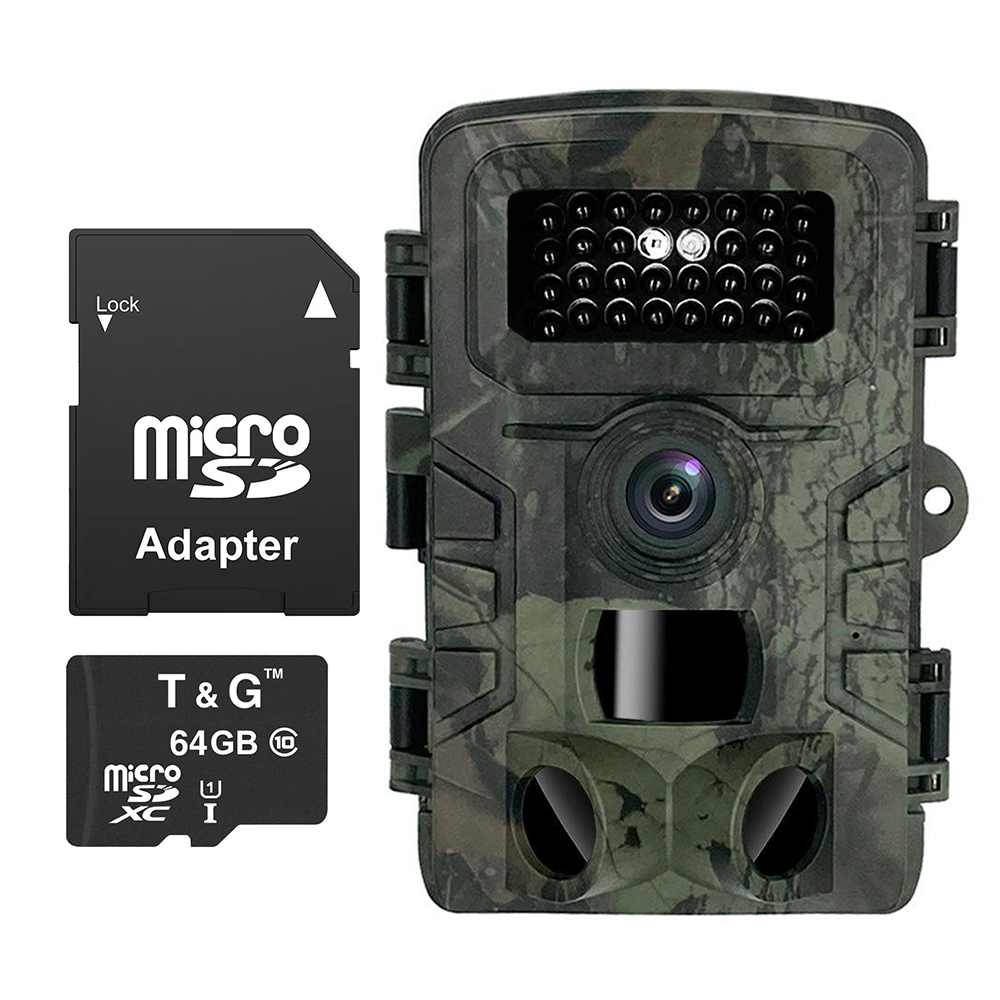 Фотоловичка PR700, 36 МП, 1080P, нічне бачення, захист IP66, датчик руху + Карта пам'яті MicroSDXC 64GB UH
