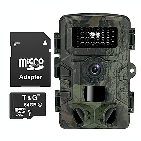 Фотоловичка PR700, 36 МП, 1080P, нічне бачення, захист IP66, датчик руху + Карта пам'яті MicroSDXC 64GB UH