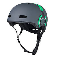 Захисний шолом Micro - Зелений з малюнком навушників