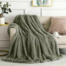 Плед покрывало Colorful Home Травка сіро оливковий 220х240см
