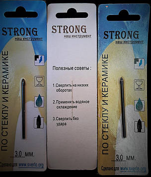 Свердло для скла та кераміки 3 мм