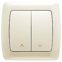 Кнопка керування жалюзі Carmen VIKO крем, кнопковий вимикач двоклавішний Вико вбудований 90562016