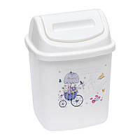 Відро для сміття, пластикове, з поворотною кришкою, 16*21*12 см. (252-55)