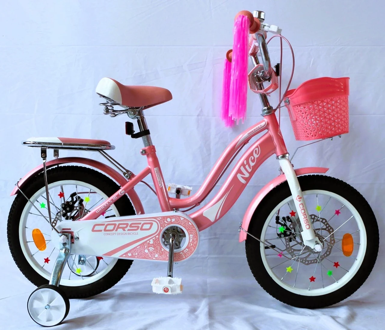 Дитячий велосипед 16" Corso Nice NC-16262 рожевий на зріст 100-115 см