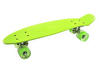 Скейт Пенні Борд (Penny Board) з світяться колесами.22 дюйма зелений