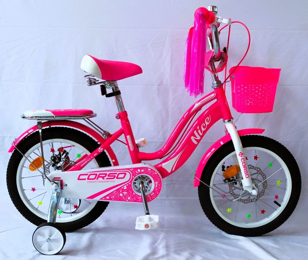Дитячий велосипед 16" Corso Nice NC-16388 рожевий на зріст 100-115 см