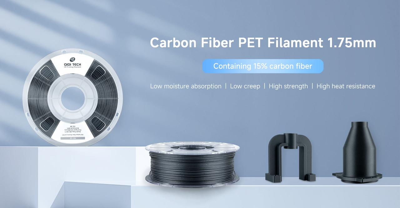 Пластик филамент для 3D-печати QIDI TECH PET-CF Black