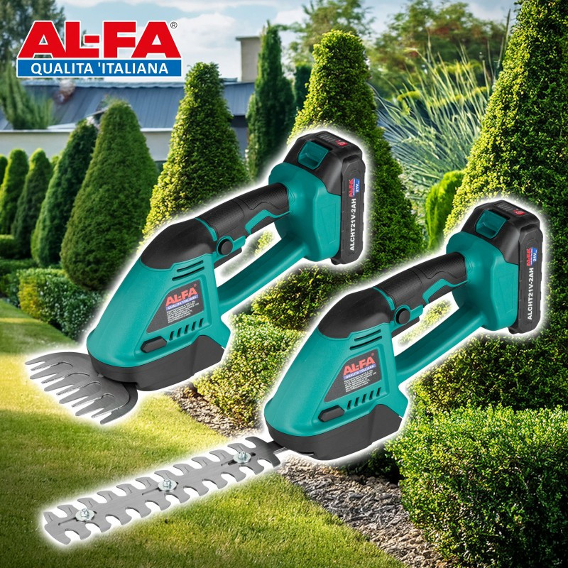Кущоріз акумуляторний (підрізувач трави) AL-FA ALCHT21V-2AH ( АКБ 2шт ЗУ), фото 1