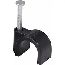 Скоба кругла TCOM 12 мм, з цвяхом, чорна, 200 шт.