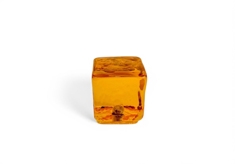 Ручка-кнопка зі скла Vetro Fuoco 2900321 бурштиновий 24x24x27mm