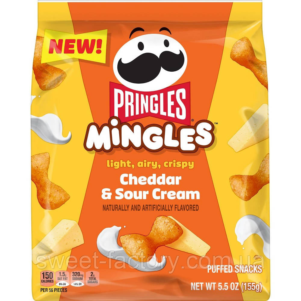Снеки Pringles Mingles Cheddar & Sour Cream 155g, фото 1