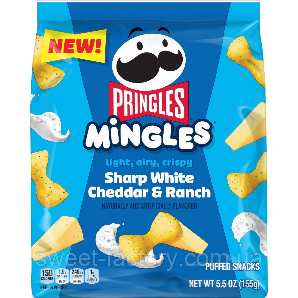 Снеки Pringles Mingles Sharp White Cheddar & Ranch 155g, фото 1