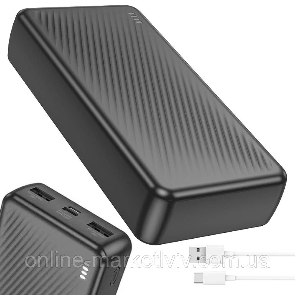 Повербанк 20000мАч, 20Вт (USB/Type-C/Micro-USB) BOROFONE 19A / Павербанк / PowerBank / Портативний акумулятор