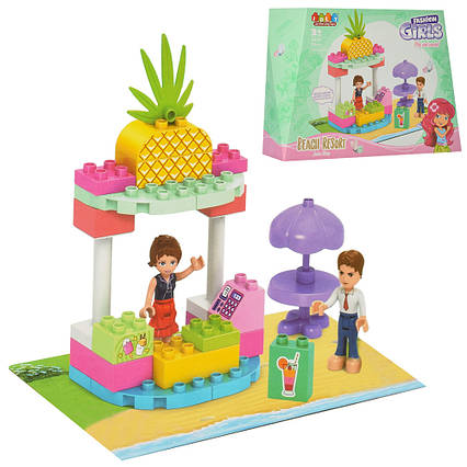 Конструктор JDLT «Кафе», 28 деталей, фигурки, в коробке 30х23х7,5 см.