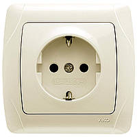 Розетка із заземленням Carmen VIKO крем, врізна Віко вбудована з землею 90562008