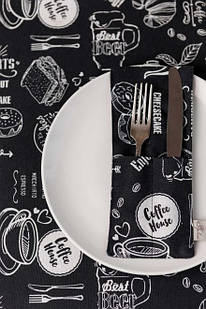 Чохол для столових приладів Breakfast black 24х10см